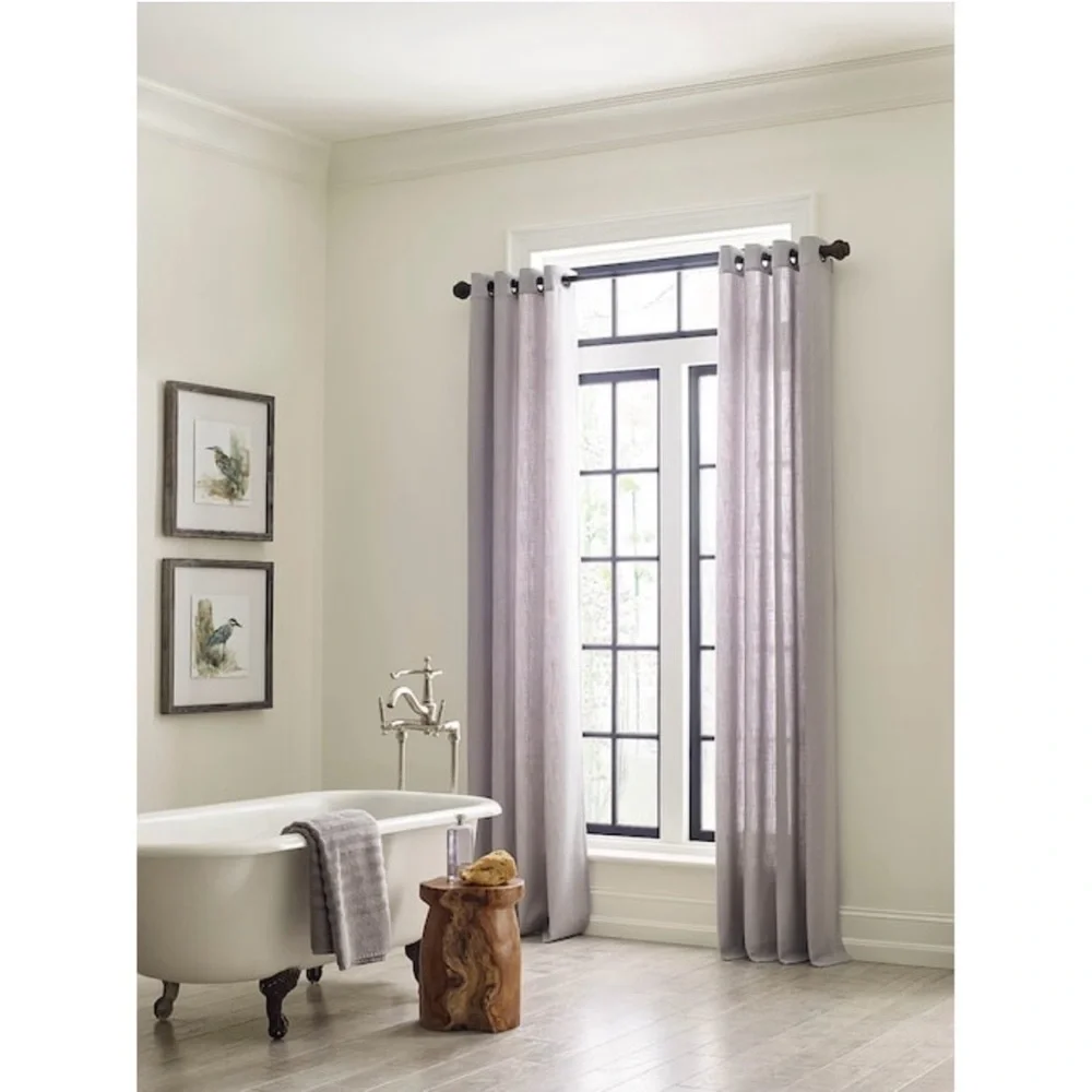 2PK Allen + Roth 52” X 84” Logan Gray Light Filtering Back Tab Single Curtain